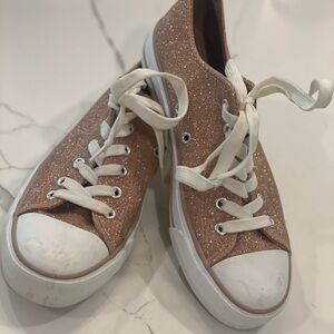 Gold glitter sneakers